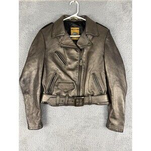 Schott NYC Perfecto 221W Women’s Medium Brown Metallic Lambskin Biker Jacket USA